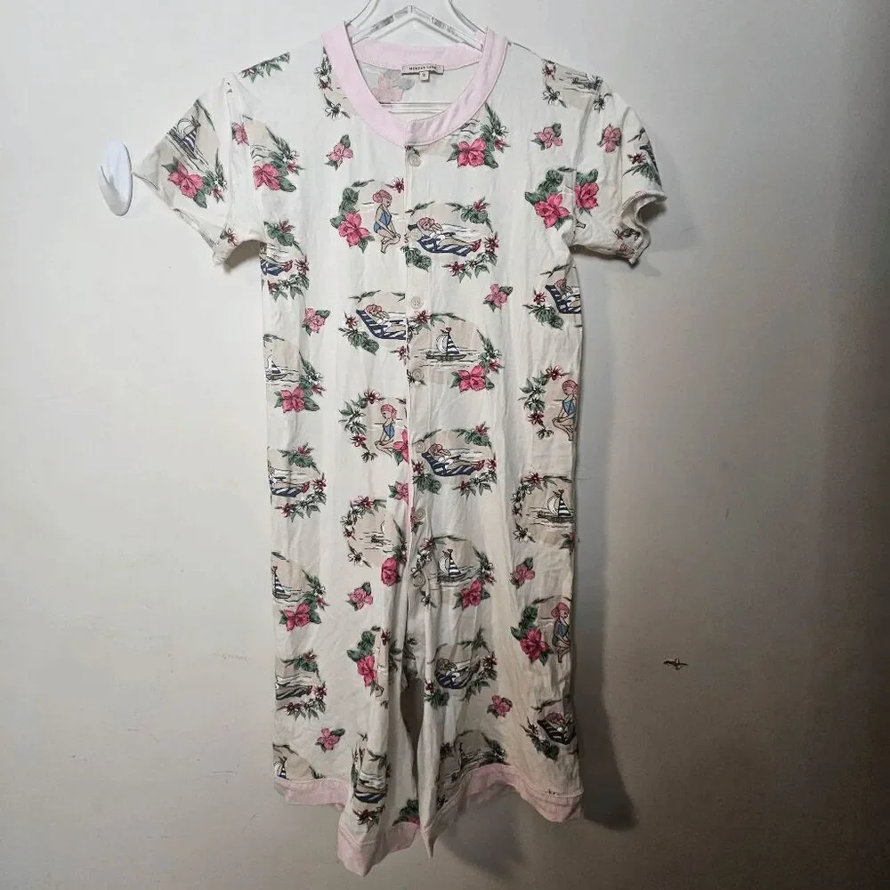 Morgan Lane Tropical Lanie Print Romper One-Piece Pajama Sleepwear Lounge Romper